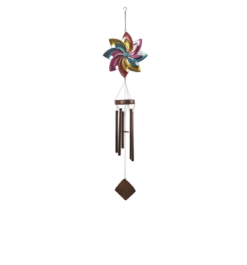 Gianelle Metal 59" Multicolor Spring Technicolor Spinner Chime