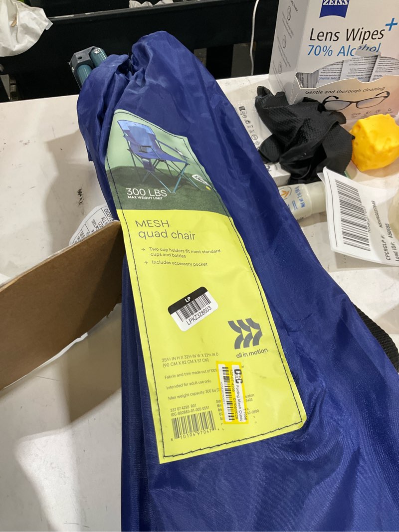 Condition photo showing Good Condition for folding mesh outdoor portable camping chair blue - all in motion™