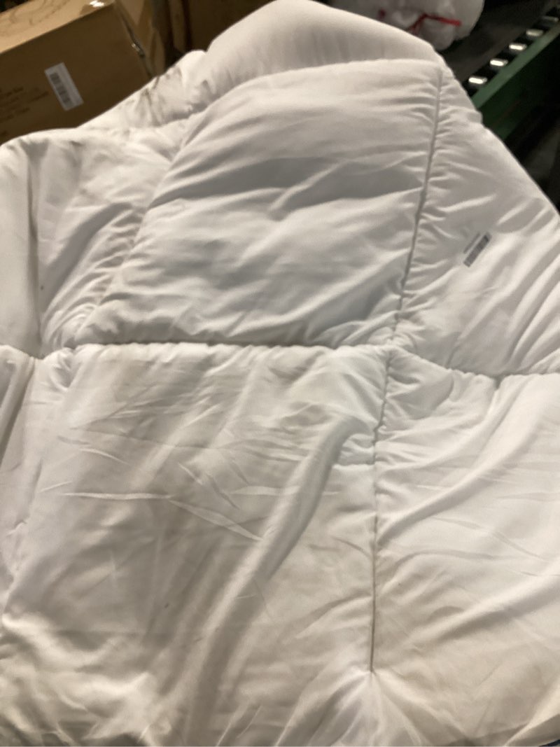 Condition photo showing As Is for KAYFIA Full Mattress Topper,Extra Thick Mattress Pad Cover for Deep Sleep,3D+7D Snow Down Alternative Fill Overfilled Plush Pillow Top with 8-23 Inch Deep Pocket-White Full White