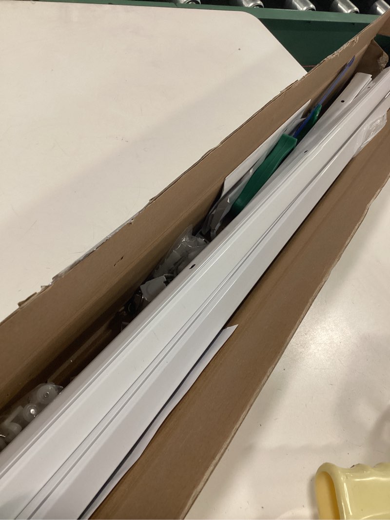 Condition photo showing Good Condition for ChadMade Aluminum Ceiling Curtain Track Set with Hooks, 9ft - 12ft Adjustable Length Ceiling/Wall Mount Curtain Rail System For Grommet/Pleated Drape, RV Ceiling Track, White