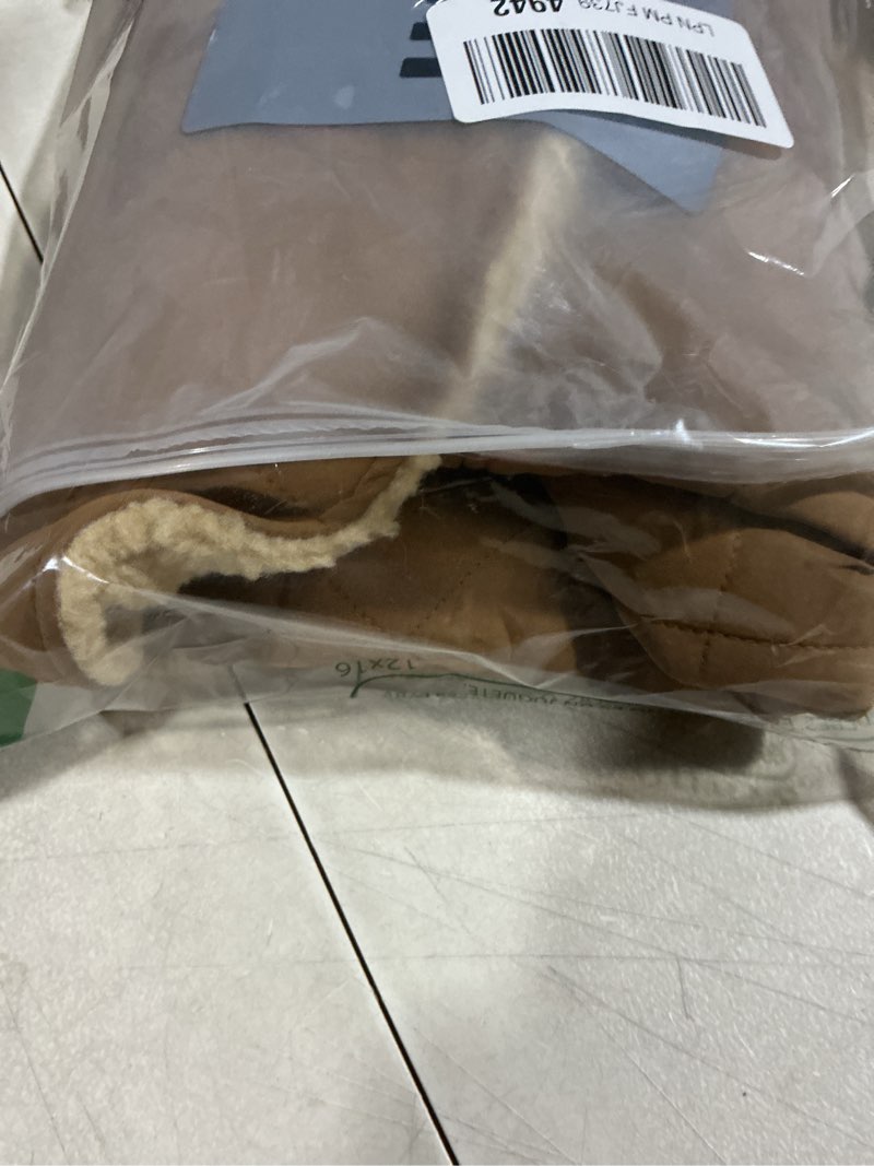 Condition photo showing Good Condition for Queenmore Warm Dog Coat, Cold Weather Puffer Jacket with Ultra Thick Plush Lining and Storage Pockets (Brown, Large) Large Brown