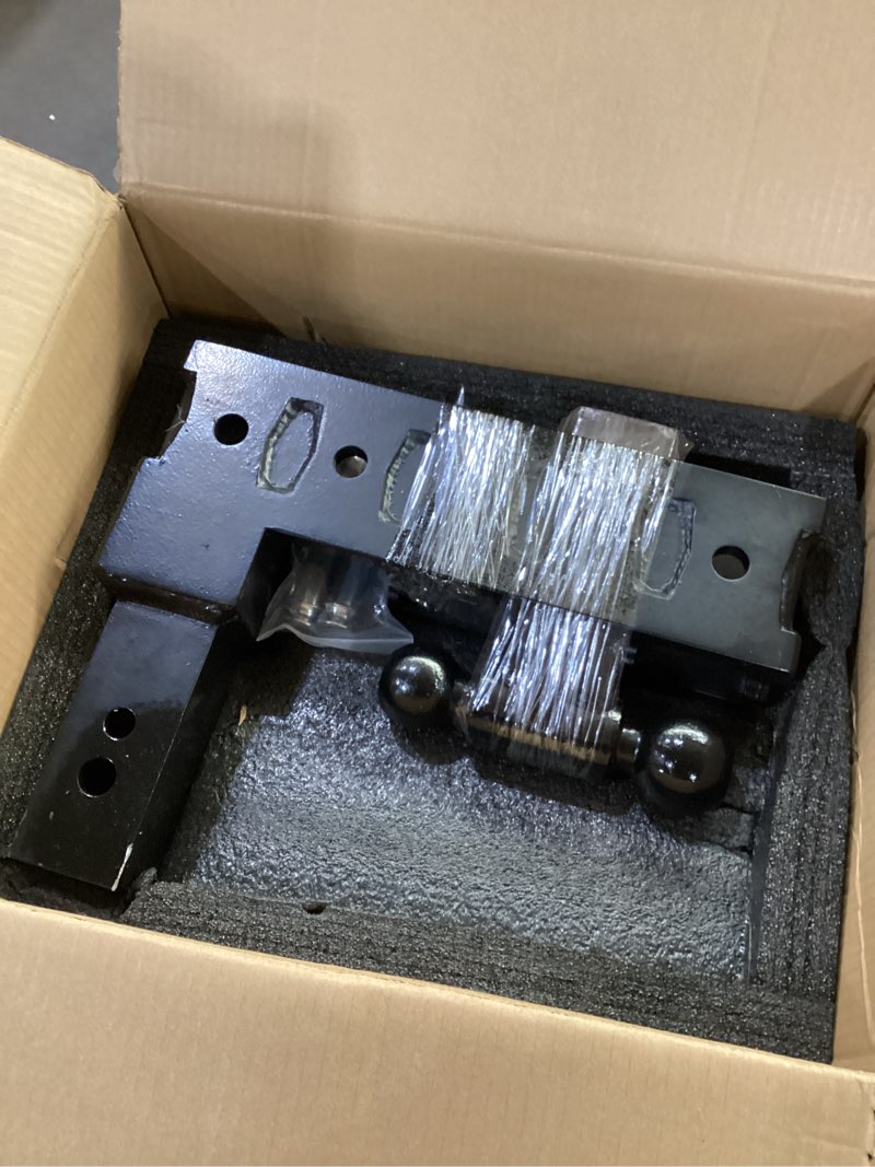 Condition photo showing New/Like New for trailer hitch fit 2.5 inch receiver, adjustable tow hitch 12" drop & rise, heavy duty drop hitch for truck (18,300 lbs gtw) with 2"& 2-5/16" dual ball mount, includes pintle lock & hitch pins & clips 2.5" rec/12" drop hitch