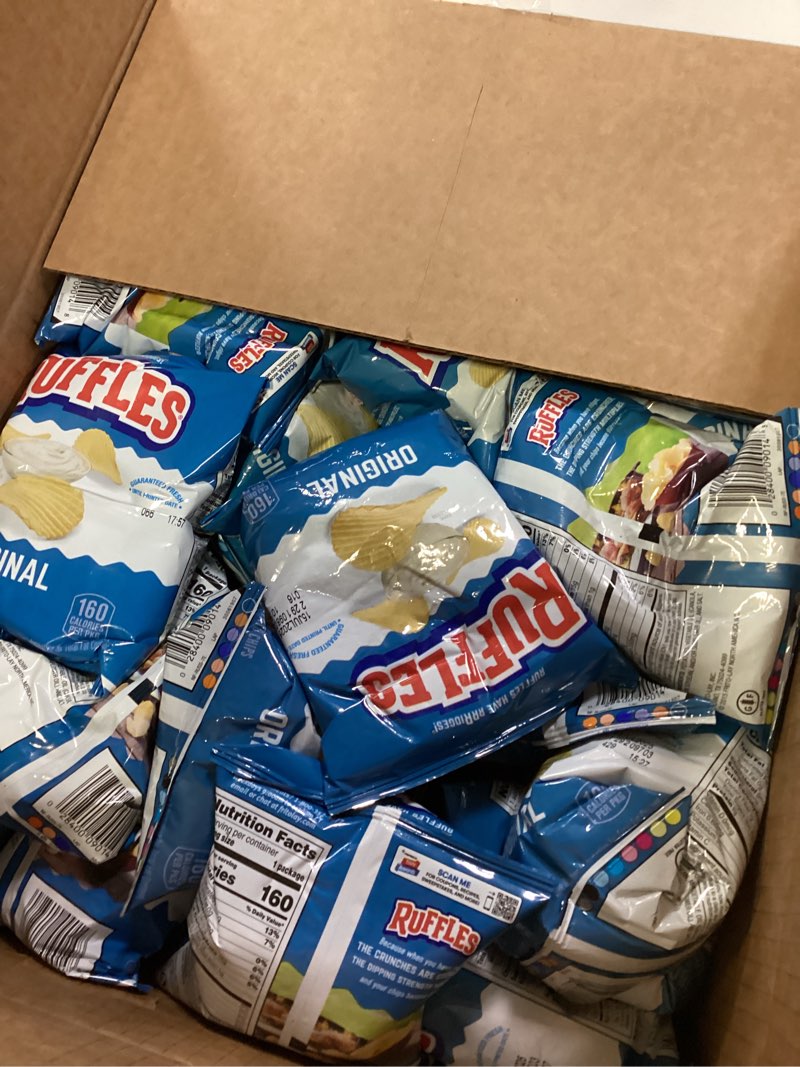 Condition photo showing New/Like New for (Use by:JUL/15/2025) Ruffles Original Potato Chips, 1 Ounce (Pack of 40)