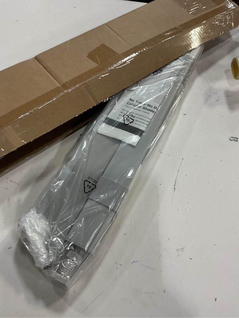 Condition photo showing Good Condition for lazblinds no tools no drill cordless cellular shades, light filtering honeycomb shades for home, thermal insulation blinds for windows, 25" w x 64" h, grey light filtering-grey 25" w x 64" h