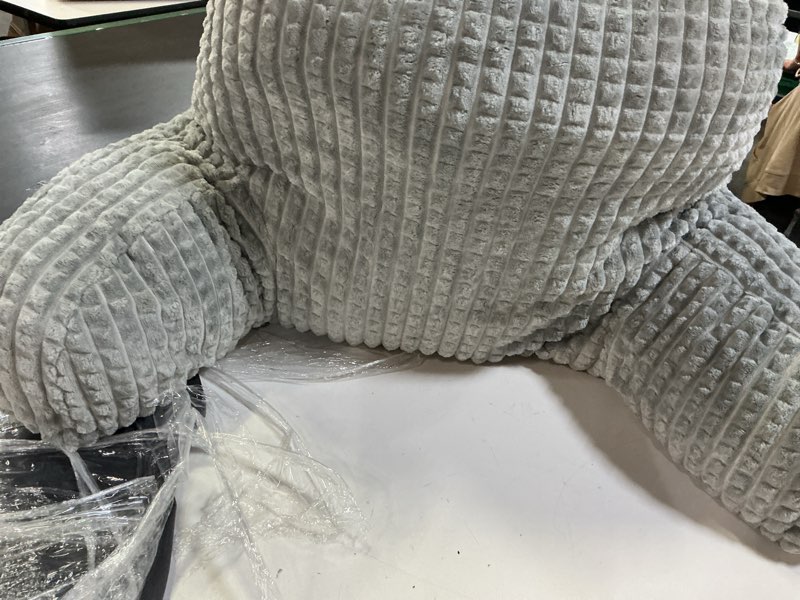 Condition photo showing As Is for a nice night reading pillow bed wedge large adult children backrest with arms back support for sitting up in bed/couch for lounging bedrest,waffle stereoscopic design,grey grey large