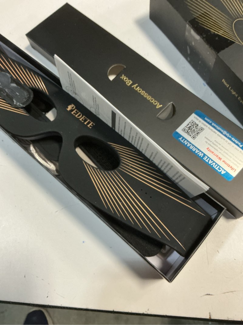 Condition photo showing As Is for Red Light Therapy for Eyes, 3 Modes Under-Eye Red Light Eye Mask, Eye Massager for Fine Lines Eye Bags and Dark Circles for Men Women(Black)