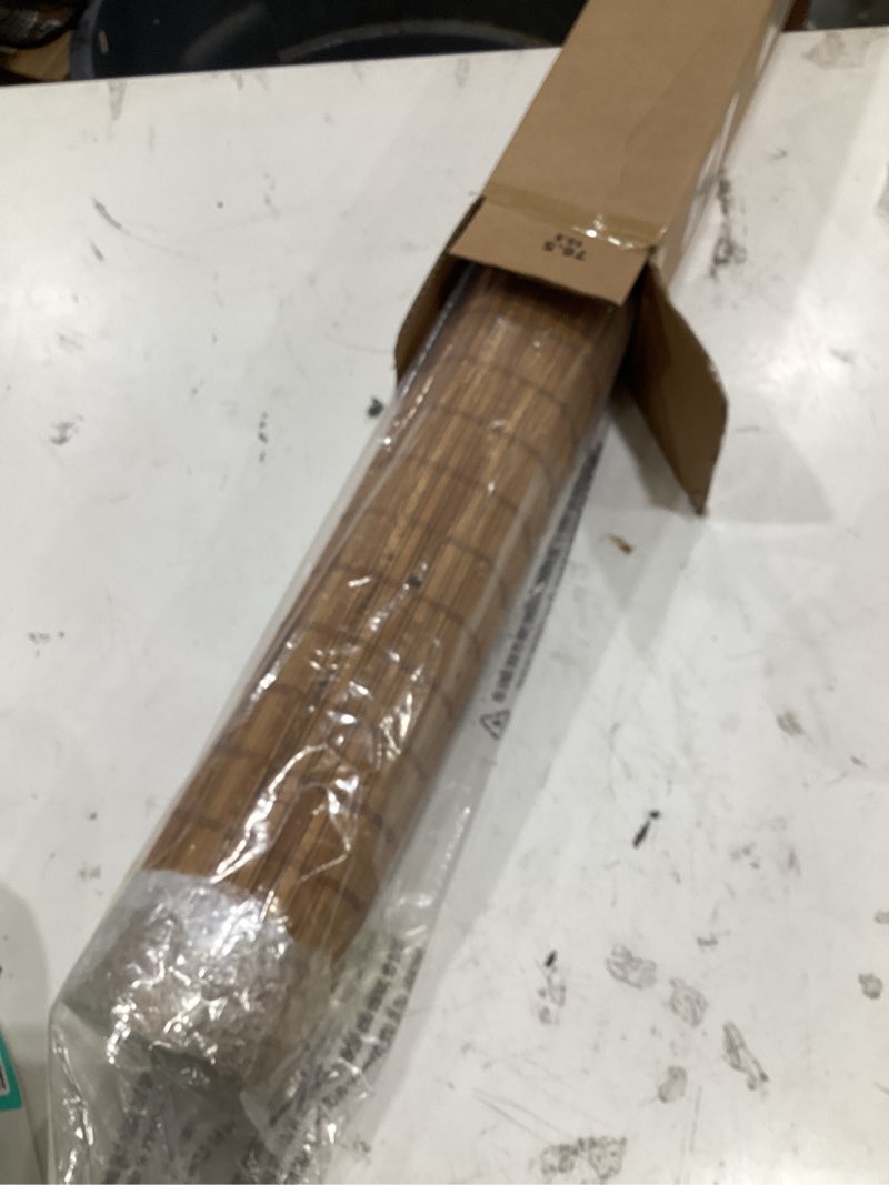 Condition photo showing Good Condition for lazblinds no-drill cordless roman shade - light filtering natural wood, easy install bamboo blind for windows 20" w x 64" h, malay oak malay oak 20"w x 64"h