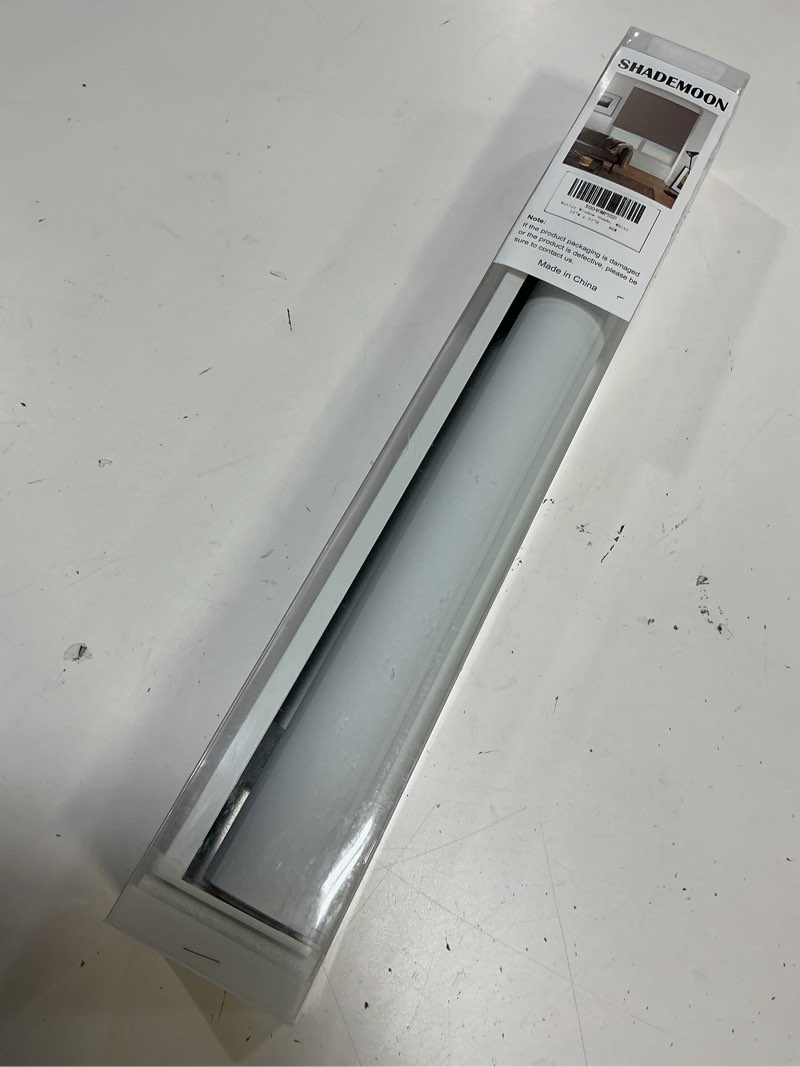 Condition photo showing Good Condition for shademoon blackout cordless roller shades for windows,free-stop system blind with valance,pull down room darkening indoor shades,thermal insulated uv blocking fabric,home office(white,17" w x 72" h) white 17"w x 72"h
