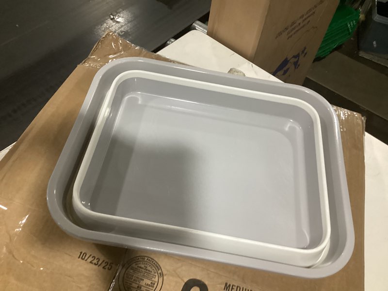 Condition photo showing As Is for Senior Cat Litter Box, Three Legged Arthritic Open Low Entry for Sick Frail Handicap Disabled Cats, Older Elderly Corner