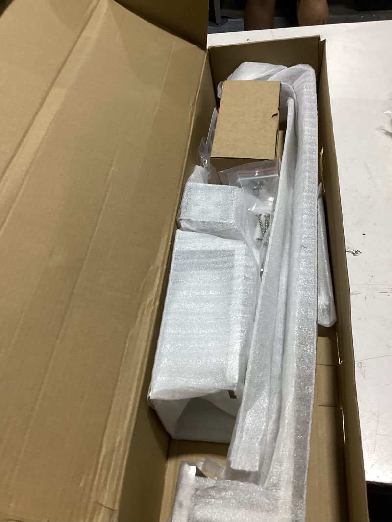 Condition photo showing Good Condition for brushed nickel bathroom towel bar set bathroom accessories hardware set including towel bar towel ring coat hook and toilet paper holder with shelf. wall mounted stainless steel