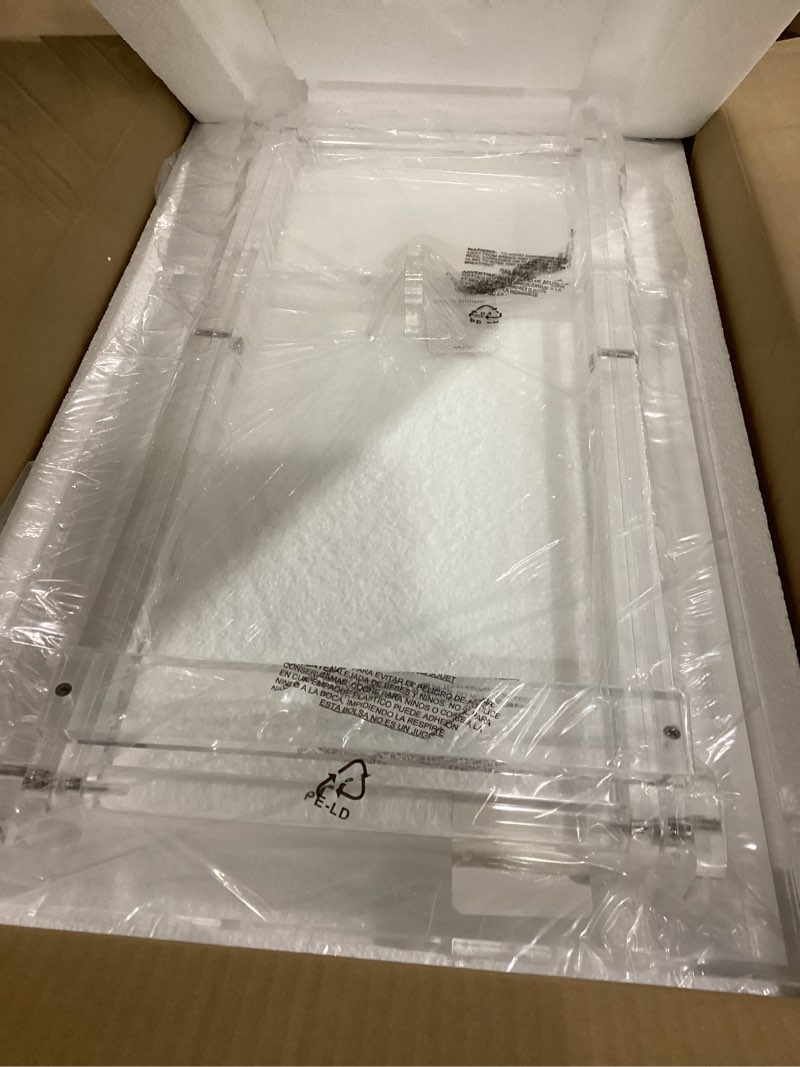 Condition photo showing New/Like New for Designstyles Acrylic Folding Tray Table – Modern Chic Accent Desk - Kitchen and Bar Serving Table - Elegant Clear Design