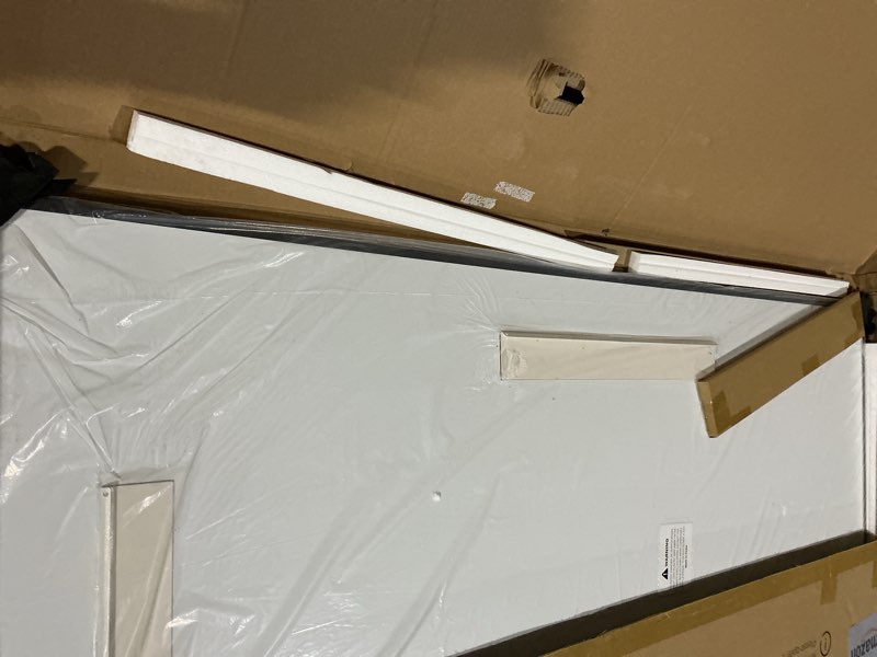 Condition photo showing As Is for tokeshimi 60x36 frameless beveled bathroom mirror rectangle, tempered rectangle bathroom vanity mirror with 1" beveled edge, shatterproof modern mirrored wall mounted for living room, restroom 36"l x 60"w rectangle-shaped