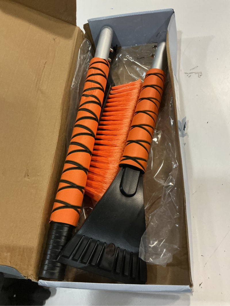 Condition photo showing Good Condition for EcoNour 43" Ice Scrapers for Car Windshield | 3 Parts Detachable Telescopic Snow Brush for Car, Trucks, SUV | Long Snow Scraper with Brush | Car Winter Accessories Orange 43"