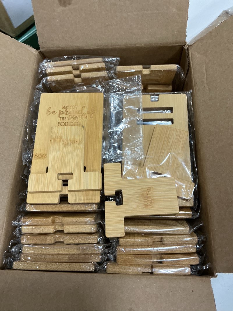 Condition photo showing Good Condition for ripeng 36 pcs employee appreciation gifts bulk bamboo phone stand for desk office worker thank you gift for administrative team coworkers staff graduation nurse teacher week (classic work pride) 36 work pride