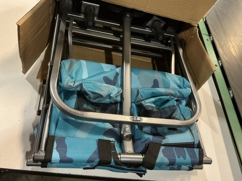 Condition photo showing Good Condition for outdoor lightweight folding wagon 180 lbs load capacity all collapsible beach trolley cart camping equipment navy blue one size