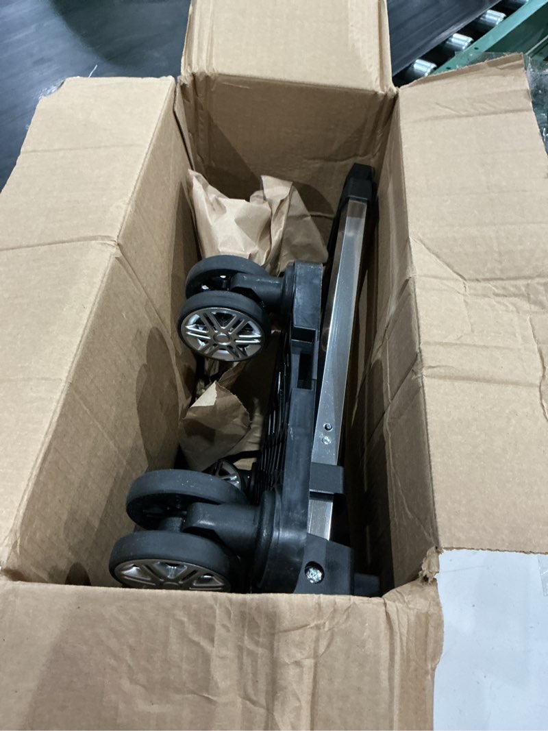 Condition photo showing As Is for backpack trolley - 4 wheels folding compact lightweight luggage cart, travel trolley for bags/lunch backpack/golf bag (4 wheels)