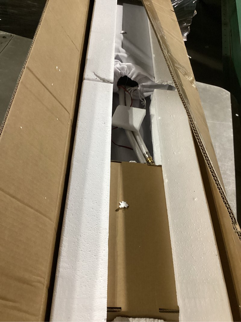 Condition photo showing As Is for black shower panel tower system stainless steel led rainfall waterfall shower head 5-function faucet rain massage system wall mount with 8 body jets, handheld, and tub spout matte black 5 in 1 shower panel