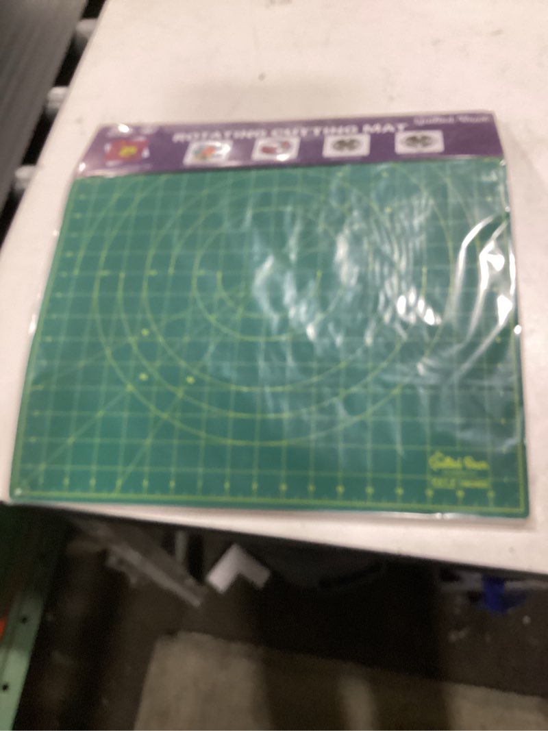 The Quilted Bear Rotating Cutting Mat 18" x 18" - Square 360° Rotating Self Healing Mat with Innovat