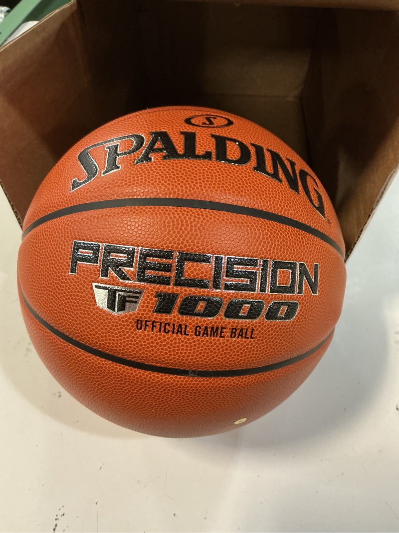 Condition photo showing Good Condition for Spalding Precision TF-1000 Indoor Game Basketballs, Dry Grip Microfiber Composite Cushioned Cover, High School Approved Size 7, 29.5" Orange