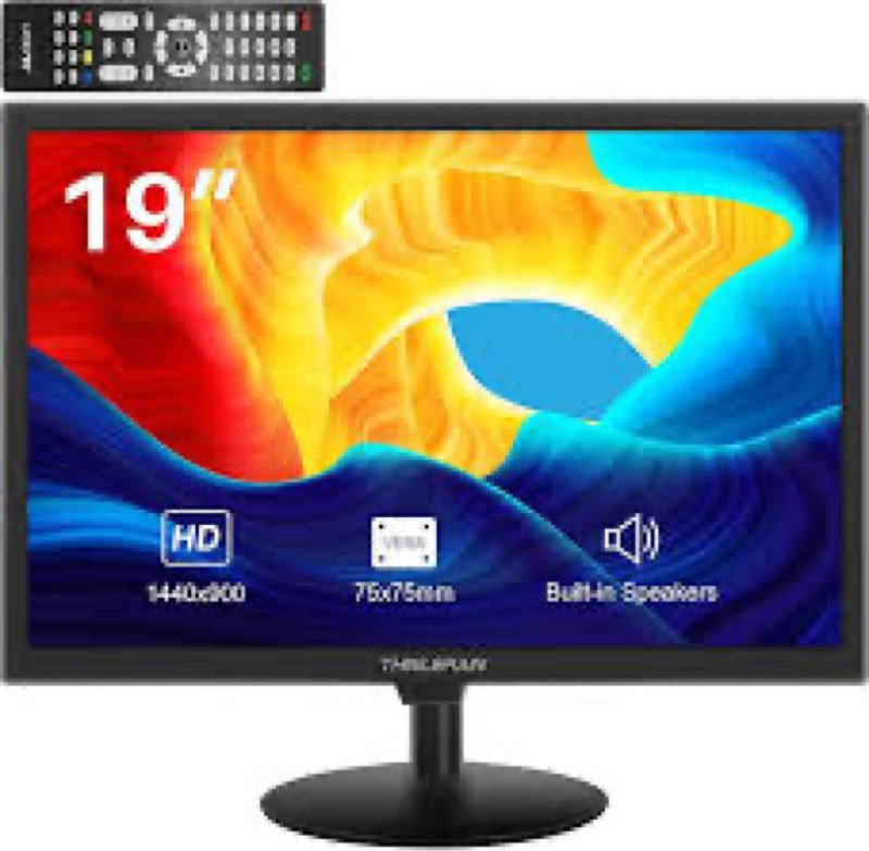 Thinlerain 19 inch Computer Monitor 1440x900 PC Monitor with HDMI VGA AV BNC USB Ports, 60Hz, 5Ms, V