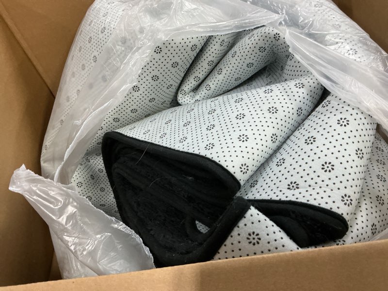 Condition photo showing As Is for Large Ultra Soft Modern Area Rugs for Living Room Bedroom, 7x10 Feet Black Thickened Memory Foam Indoor Solid Minimalist Carpets, Non-Slip Comfy Rug for Boys Girls Nursery Room Home Decor 7' x 10' (Rectangular) Black