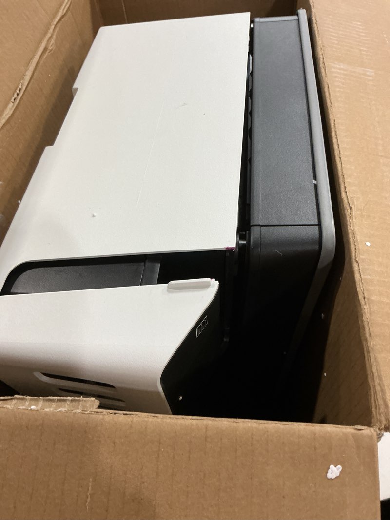 Condition photo showing As Is for hp smart tank plus 651 wireless all-in-one printer, ink tank printer-for-home use, 2 years of ink included auto document feeder, mobile print, scan, copy, fax, an ecotank alternative (7xv38a) white with black top