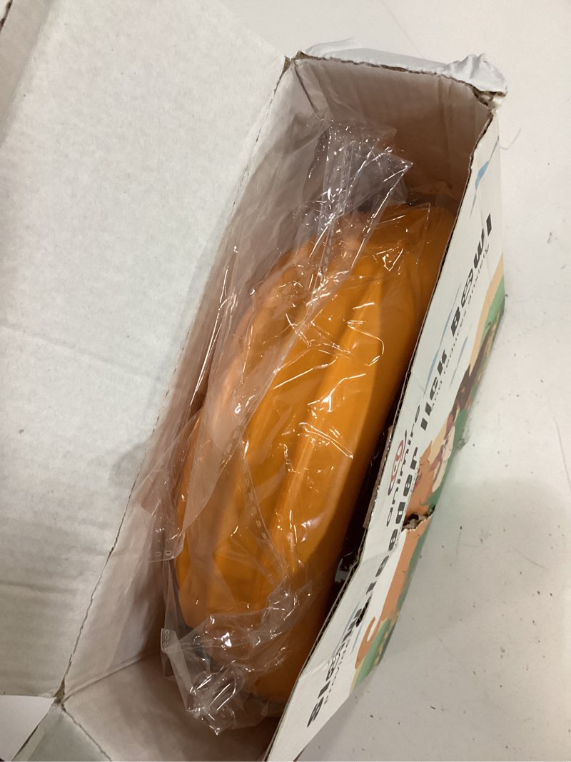 Condition photo showing Good Condition for dog lick bowl, animire freeze lick mat for dogs, non-slip slow feeder licking bowl enrichment treat for distraction anxiety relief, food grade silicone, dishwasher safe(orange,xl) xl orange
