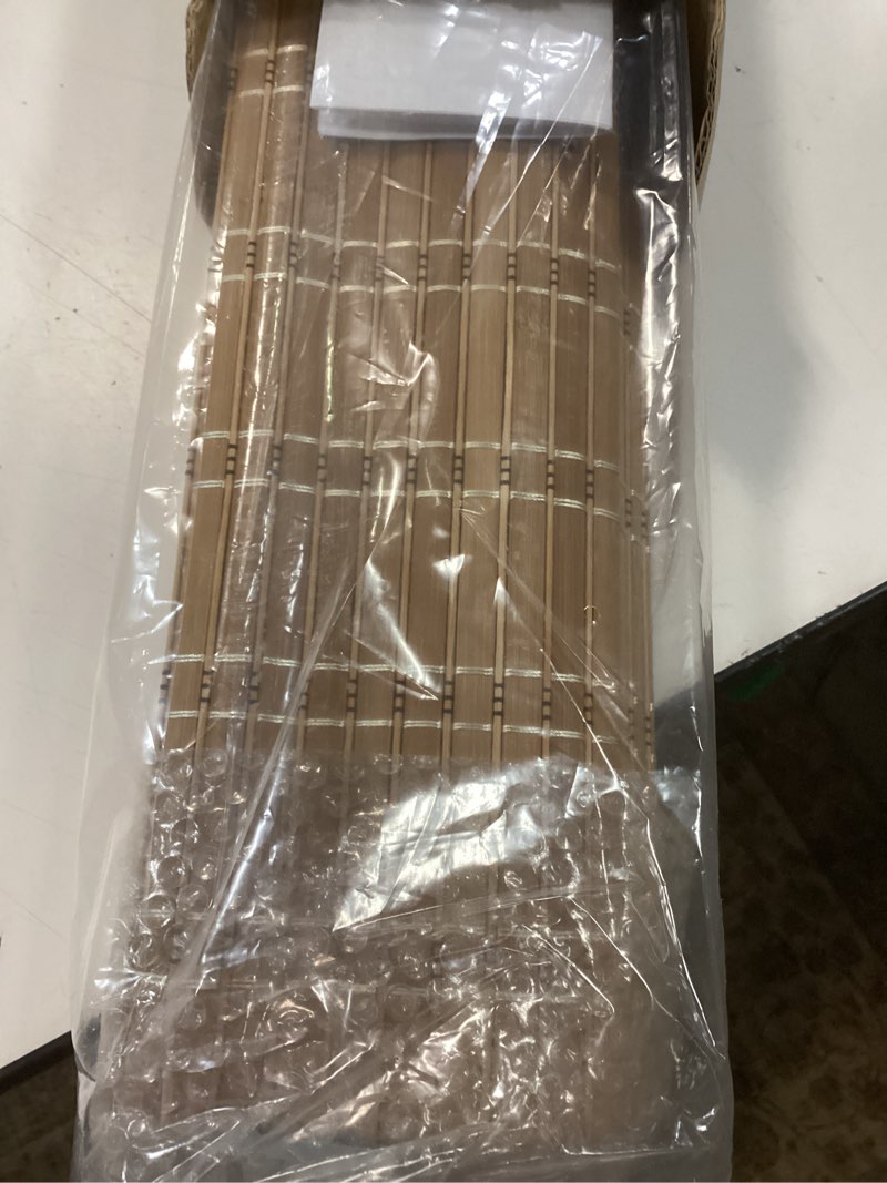 Condition photo showing Good Condition for lazblinds no tools no drill cordless bamboo roman shades, light filtering window treatment, roll up bamboo blinds for windows 30.5'' w x 64'' h, brown light filtering-brown206 30.5" w x 64" h