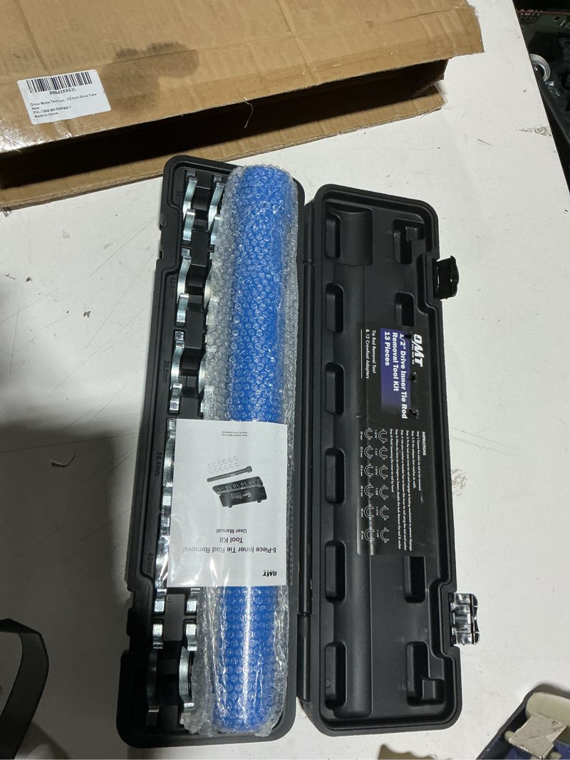 Condition photo showing Good Condition for Orion Motor Tech Inner Tie Rod Removal Tool Kit, Inner Tie Rod Tool for Tie Rod Removal and Installation, Master Inner Tie Rod Tool Set with 12 Crowfoot Adapters 1/2 Inch Drive Tube Blue