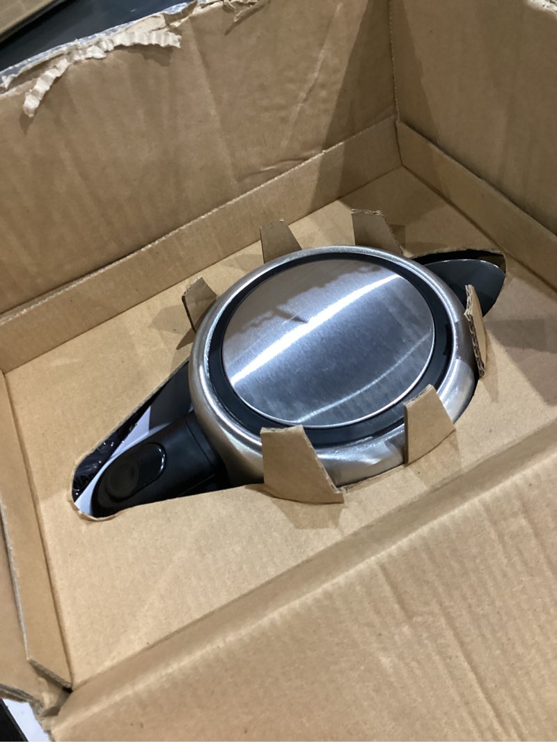 Condition photo showing Good Condition for Amazon Basics Electric Stainless Steel Kettle for Tea and Coffee, BPA-Free, Fast Boiling, Auto Shut-Off, 1.7 Liter, 1500W, Black and Silver Stainless Steel 1.8 Quarts