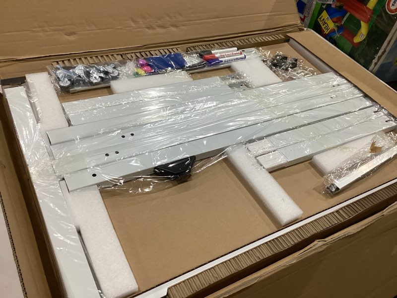 Condition photo showing New/Like New for maxtek rolling whiteboard, 48x36 large magnetic white board with stands, big double-sided white board dry erase on wheels for homeschool, home office, office, school (silver, 48 x 36) silver 48 x 36