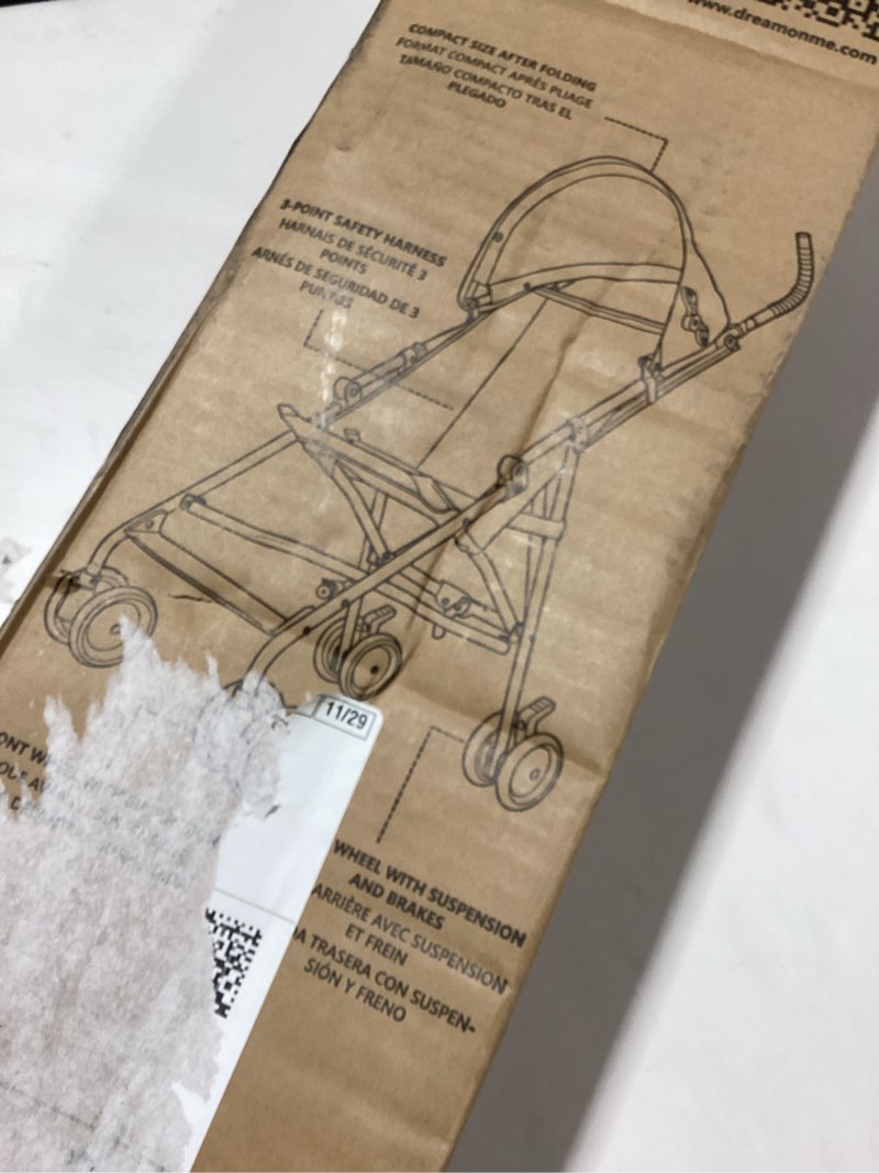 Condition photo showing New/Like New for Dream On Me Aero Travel Umbrella Stroller, One-Hand Quick Fold, 3-Point Safety Harness, Dual Brakes, Adjustable Removable Canopy, Lightweight Compact & Space-Saving for Infants and Toddlers – Pink