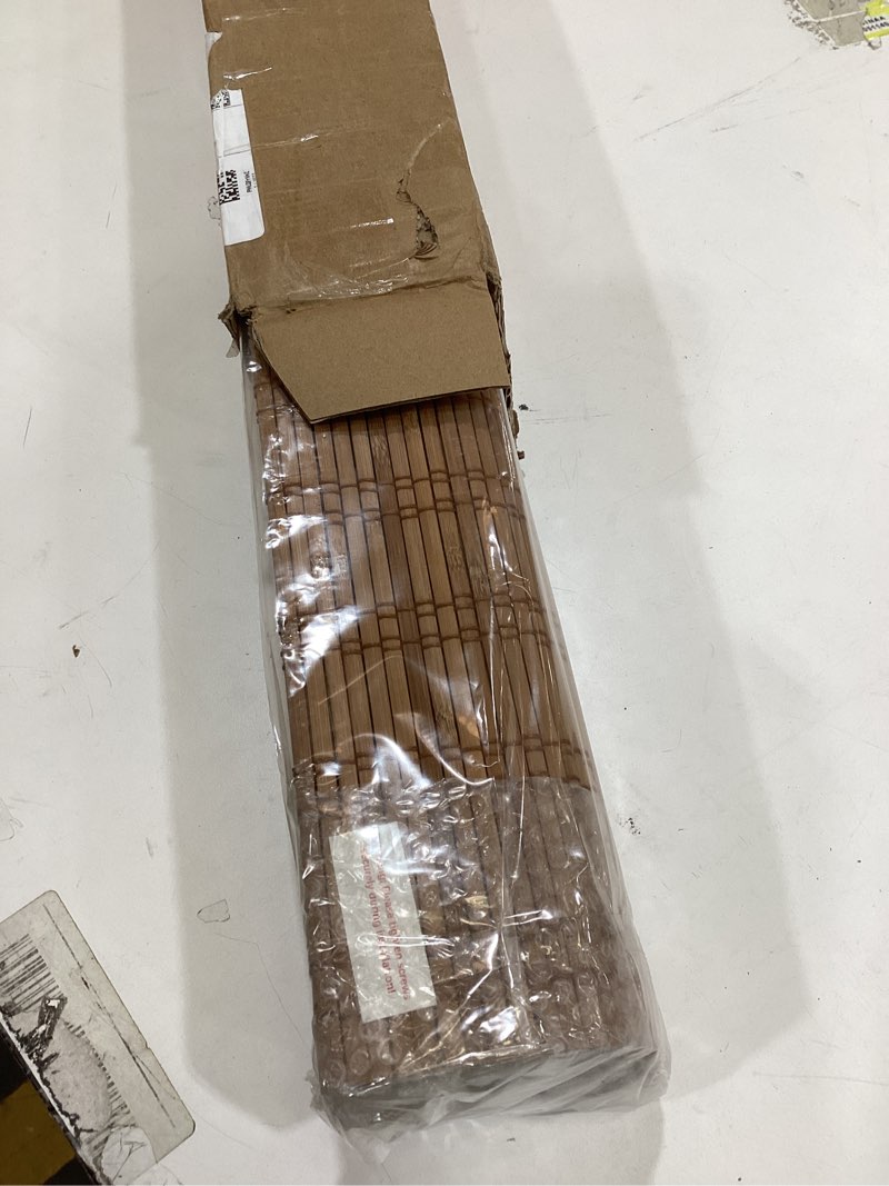 Condition photo showing Good Condition for LazBlinds No Tools No Drill Cordless Bamboo Roman Shades, Light Filtering Window Treatment, Roll Up Bamboo Blinds for Windows 33'' W x 72'' H, Ceylon Light Russet Light Filtering-ceylon Light Russet 33" W x 72" H