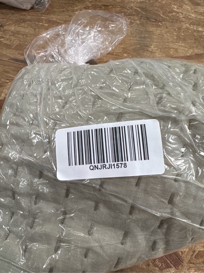 Condition photo showing Good Condition for european linen cotton stitch quilted euro sham, euro, willowleaf
