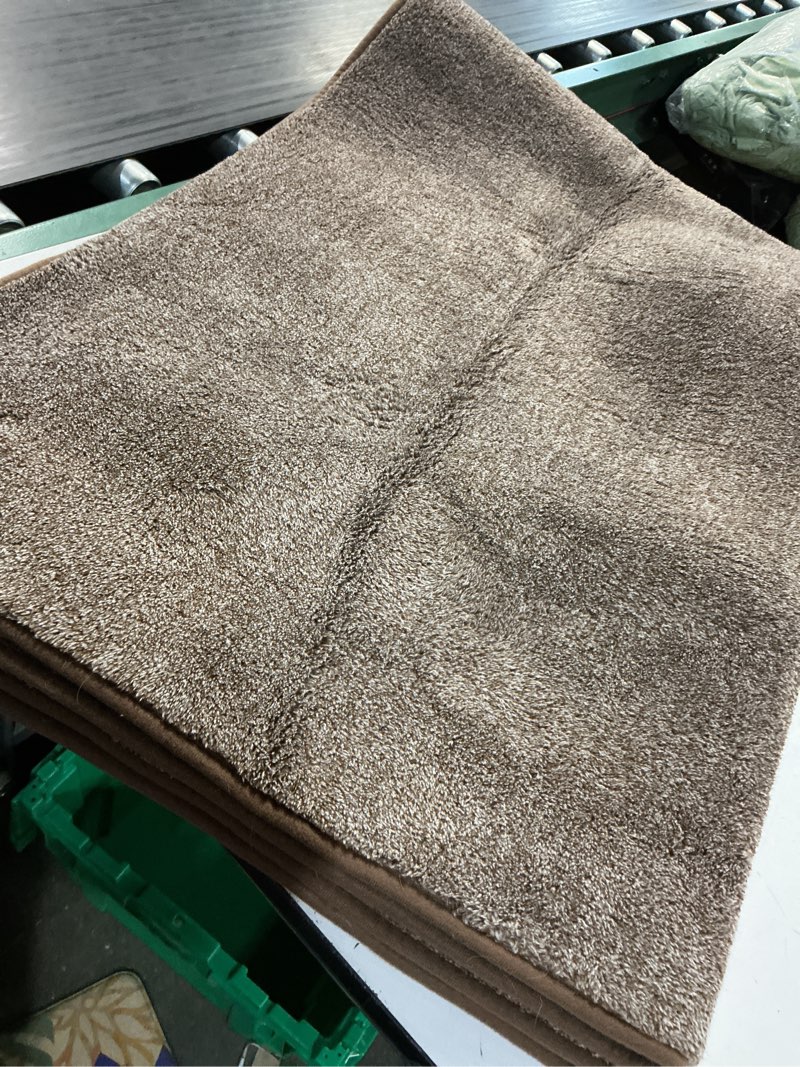 Condition photo showing Good Condition for purrugs easy care area rug 4ft x 6ft, non-slip machine washable entryway rug, dog door mat, stain resistant accent rug for hallway, living room, bedroom and mudroom, taupe taupe 48" x 72"