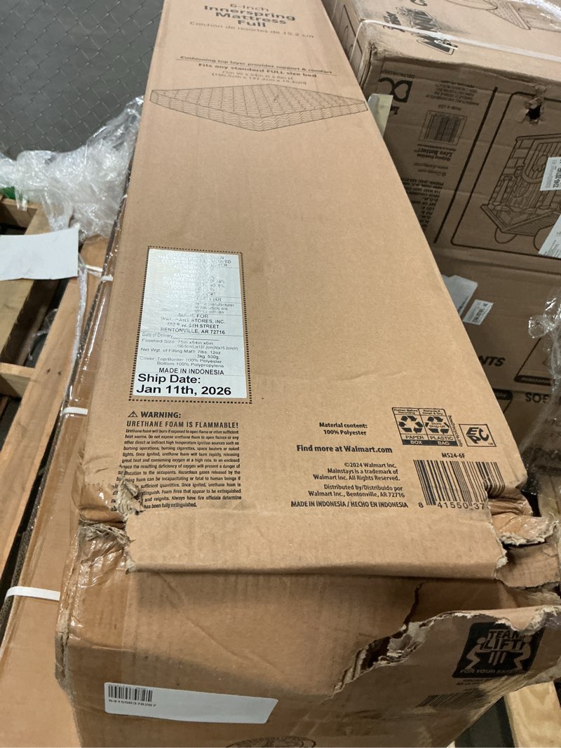 Condition photo showing New/Like New for mainstays™ 6-inch innerspring mattress full