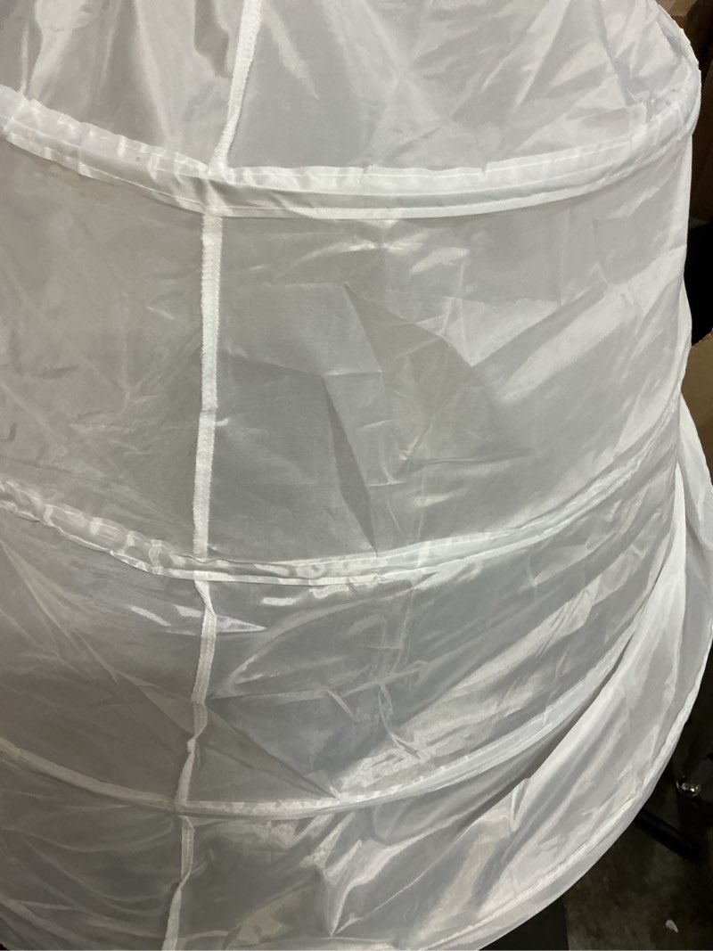 Condition photo showing Good Condition for fair lady 3 hoop crinoline petticoat skirt for women under dress long half slips underskirt for wedding dresses ball gowns tutu white