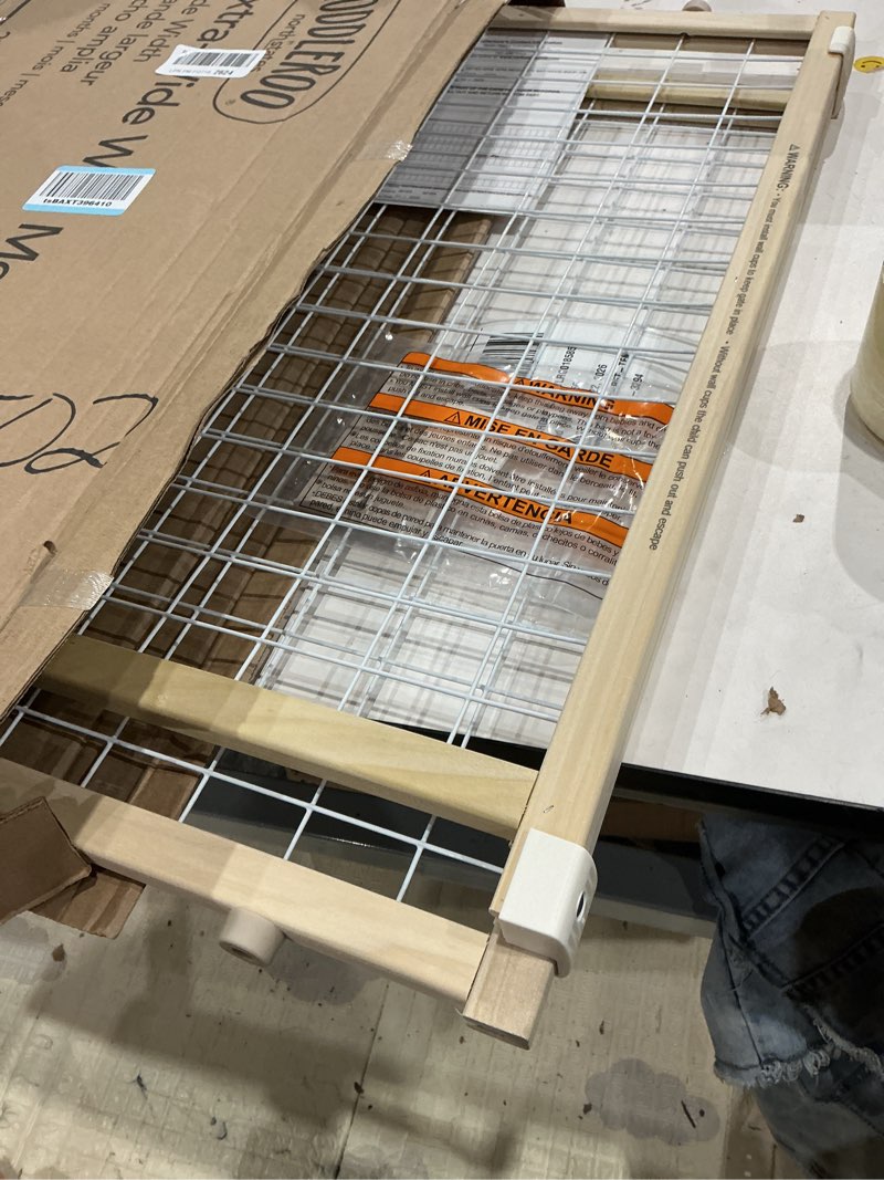 Condition photo showing Good Condition for toddleroo by north states - extra-wide wire mesh wooden baby gate: pressure mounted baby gate for doorways - adjustable 29.5 to 50 inches wide - 31 inches tall