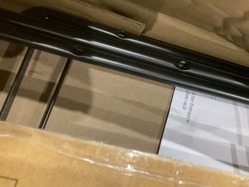 Condition photo showing Good Condition for JZM Shoe Rack Storage, Narrow 4 Tier Metal Shoe Storage Shelf, Free Standing Shoe Racks, Space Saving Shoe Rack Organizer for Entryway, Hallway, Bedroom, Living Room(12-16 Pair) Grey