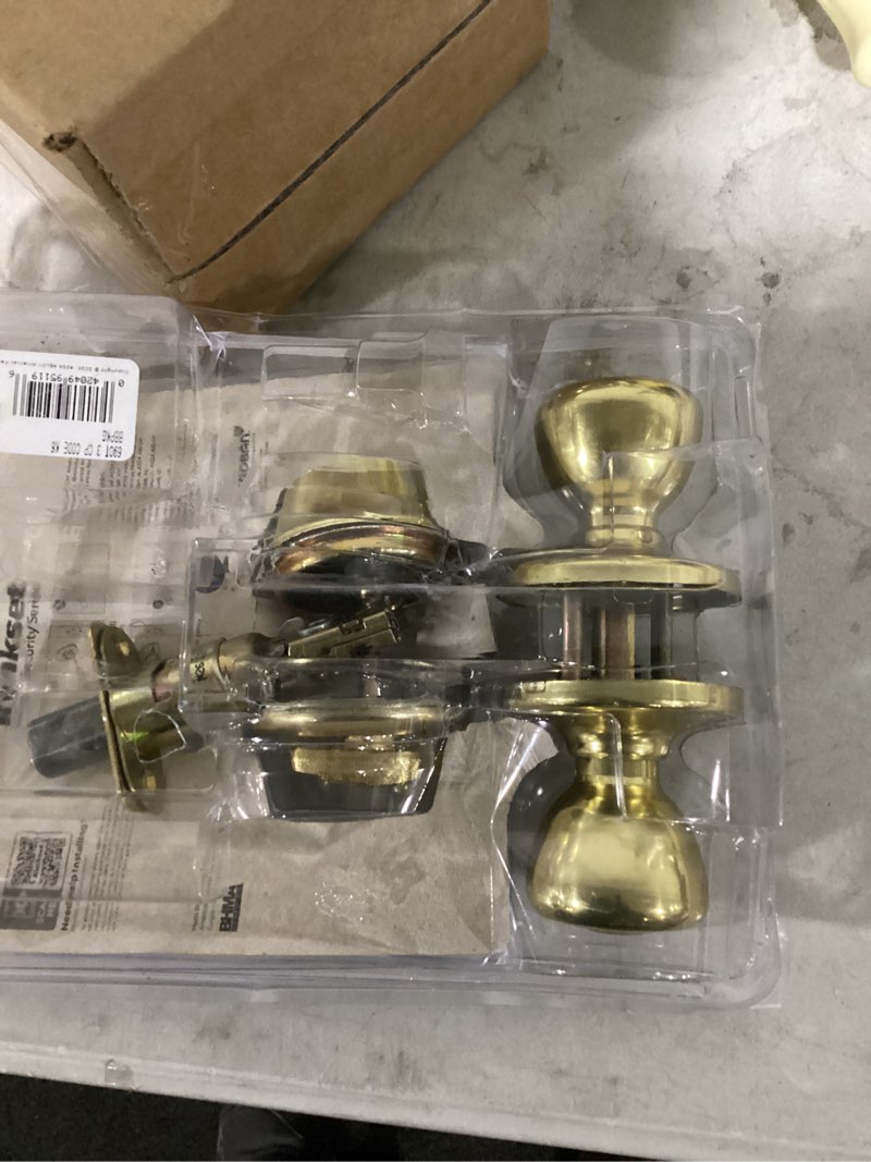 Condition photo showing Good Condition for kwikset tylo polished brass deadbolt and passage door knob 1-3/4 in.