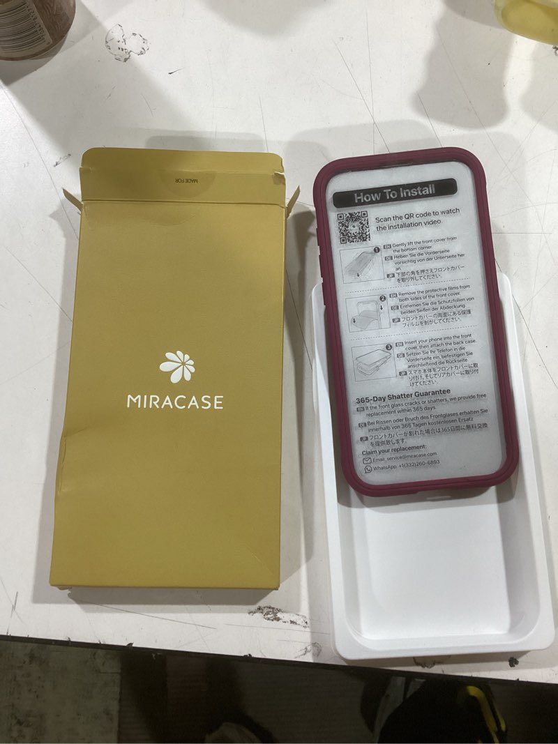 Condition photo showing New/Like New for Miracase Magnetic for iPhone 16 Plus Case Full-Body Phone with Built-in Glass Screen Protector, [Compatible with MagSafe] Military Drop Proof 16 Plus Cover 6.7 inch, Plum iPhone 16 Plus Magnetic Plum