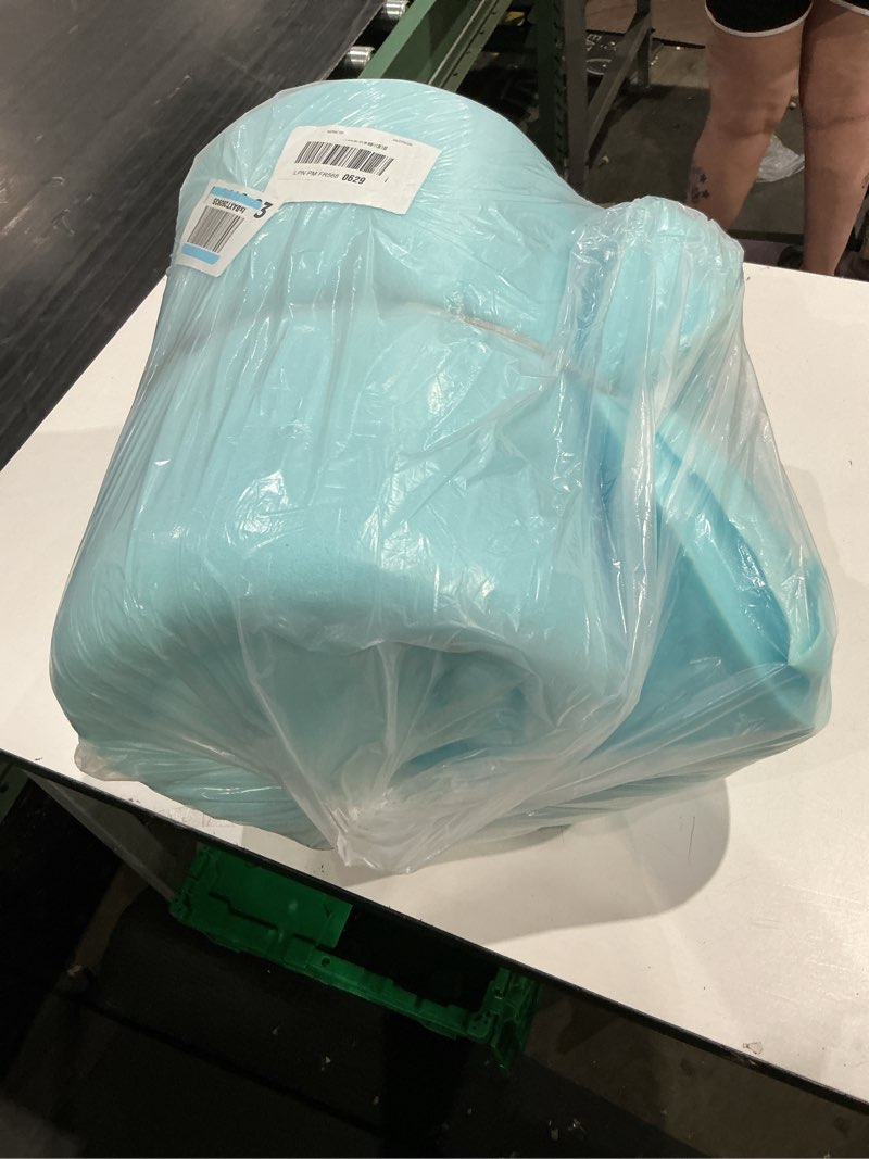 Condition photo showing As Is for dmi 4-inch foam mattress topper, egg crate foam pad, mattress pad and bed topper for support, air circulation, pressure relief and weight distribution, twin size, 33 x 72 x 4, blue 4 in twin