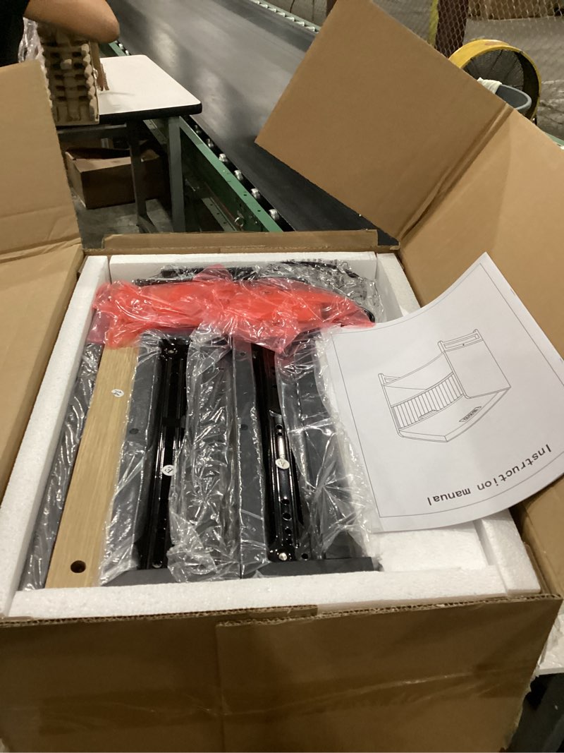 Condition photo showing New/Like New for Fluted Night Stand Set 2 with Charging Station, Wood Nightstand with Large Drawer and Open Storage Cabinet, Mid-Century Modern Bedside Table End Table for Bedroom Closet Office C - Reclaimed Light Oak 2