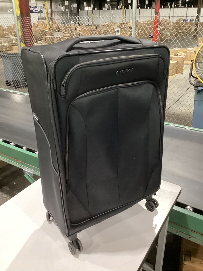 Condition photo showing Good Condition for american tourister phenom softside medium checked spinner wheels suitcase - black