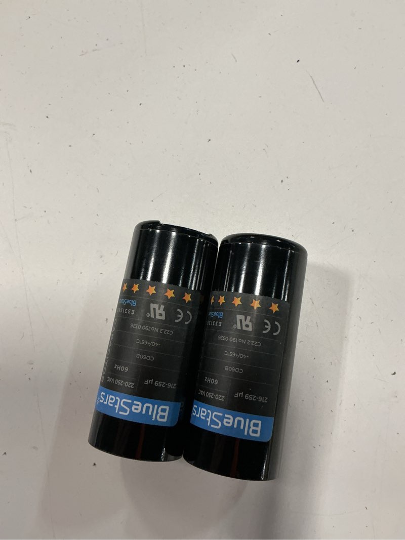 Condition photo showing Good Condition for upgraded version 2 packs 216-259 uf/mfd 220-250v round start capacitor replacement part by blue stars - exact fit for ac motor run or fan start and cool or heat pump air conditioner 216-259 mfd po2 220-250 vac