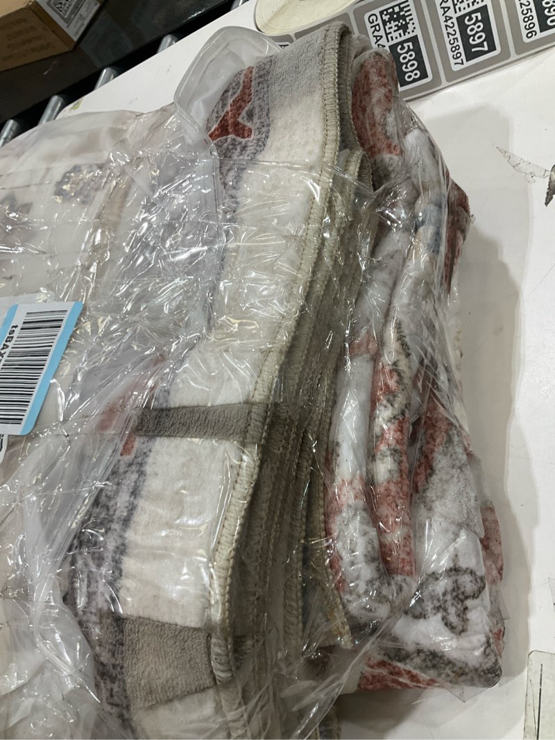 Condition photo showing item condition for Washable Rug 9x12 Area Rugs: Boho Vintage Distressed Oriental Medallion Neutral Thin Large Rug Carpet for Living Room Bedroom Dining Room Home Office Decor - Orange Gray Orange Gray 9' x 12' (Rectangular)