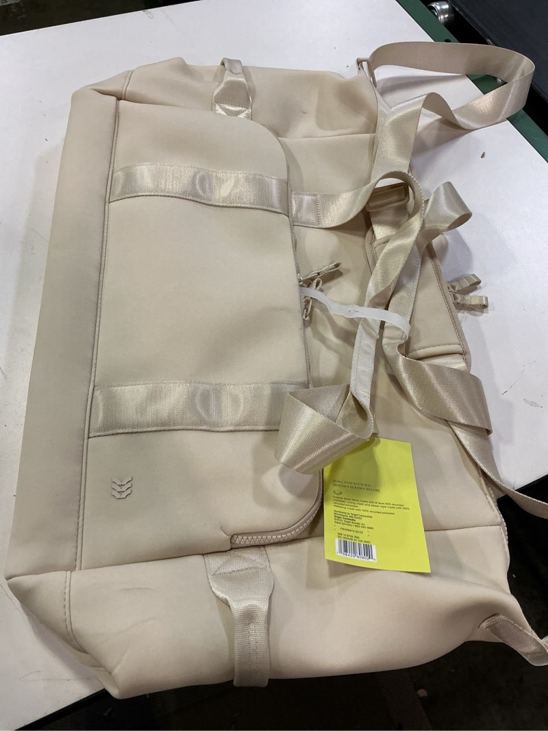 Condition photo showing Good Condition for faux neoprene weekender bag - all in motion cream