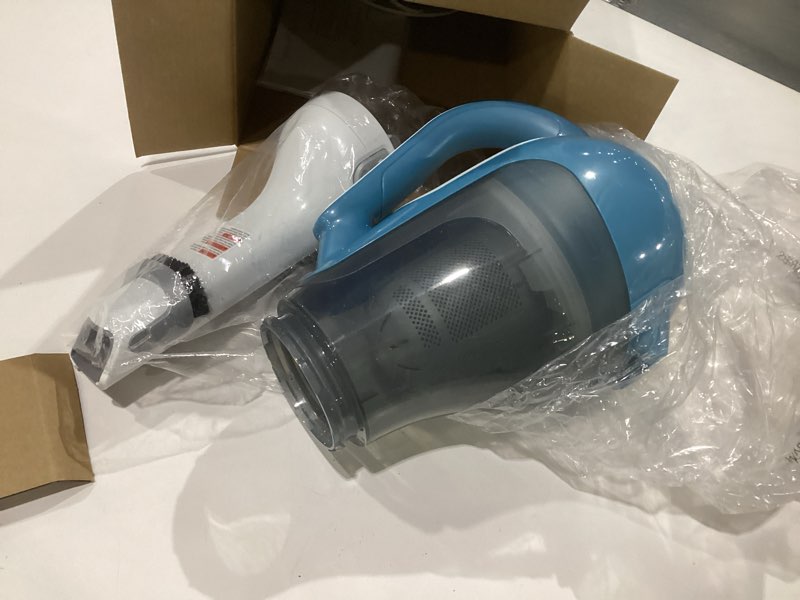 Condition photo showing As Is for black+decker dustbuster advancedclean handheld vacuum cordless, compact home and car vacuum with crevice tool ,rotating nozzle and charging station, large dust bowl (chv1410l), used, not tested