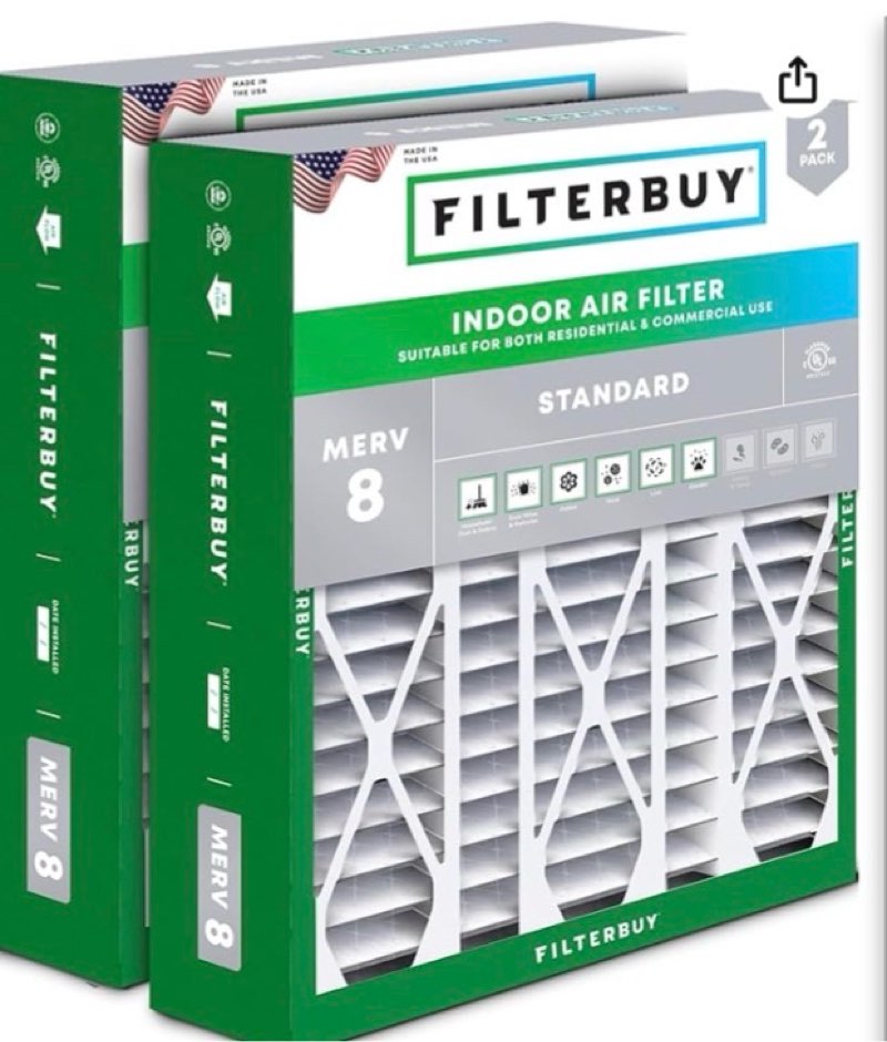 Similar Filterbuy 20x25.25x3.5 Air Filter MERV 8 Essential Dust & Allergy Defense (2-Pack), Pleated HVAC AC Furnace Filters for AprilAire Space-Gard 102 & 2120 (Actual Size: 19.94 x 25.38 x 3.75)