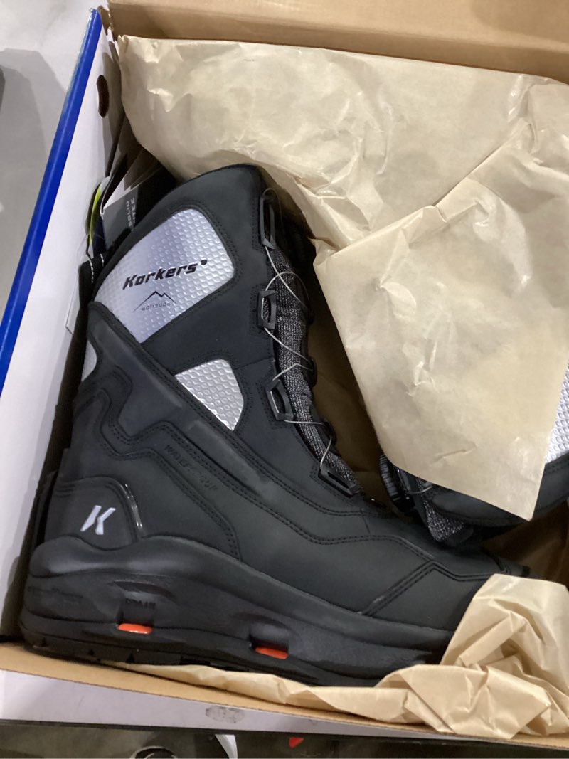 Condition photo showing Good Condition for korkers mens polar vortex 1200 w/snowtrac sole 10 black/silver